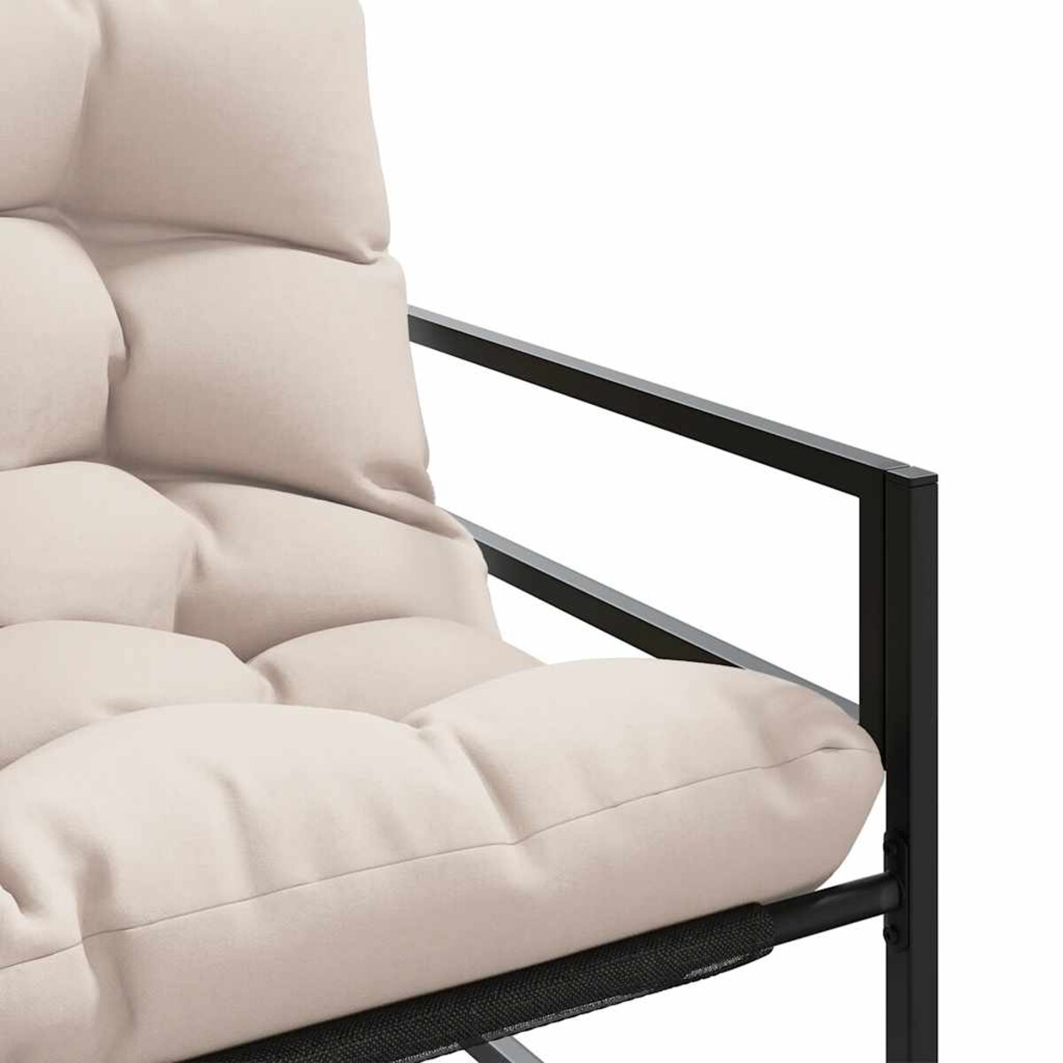 vidaXL Ławka ogrodowa z poduszką, taupe, 113 cm, stal