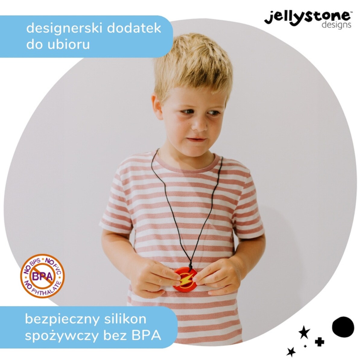 Wisiorek antystresowy Błyskawica czerwony Jellystone Designs