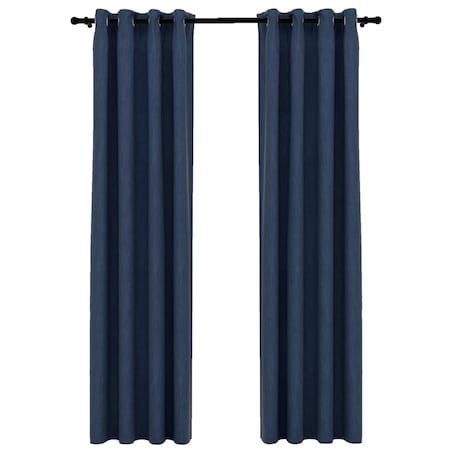 vidaXL Zasłony stylizowane na lniane, 2 szt., niebieskie, 140x225 cm