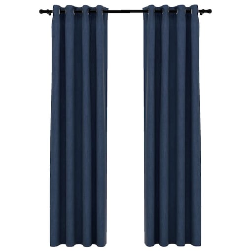 vidaXL Zasłony stylizowane na lniane, 2 szt., niebieskie, 140x225 cm