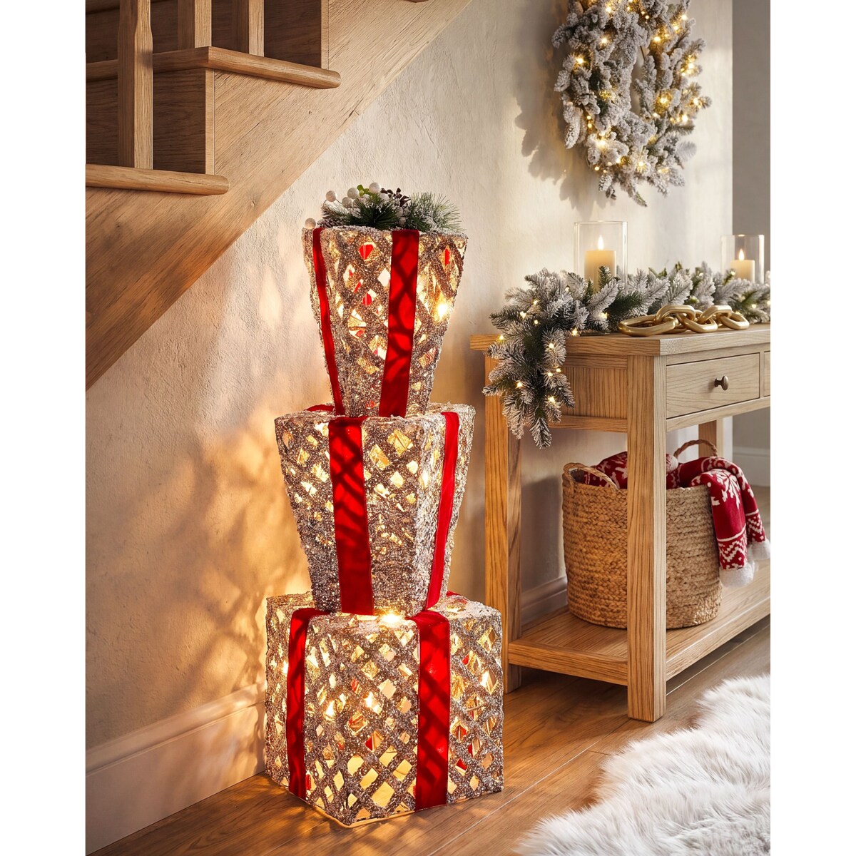Dekoracja świąteczna LED HUMPPILA 87 cm Prezenty świąteczne Biały