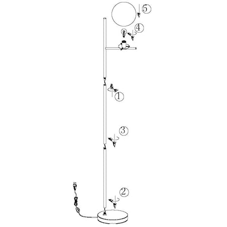 Modernistyczna LAMPA podłogowa PURE 402000108 Trio metalowa OPRAWA stojąca szklana kula mosiądz biała