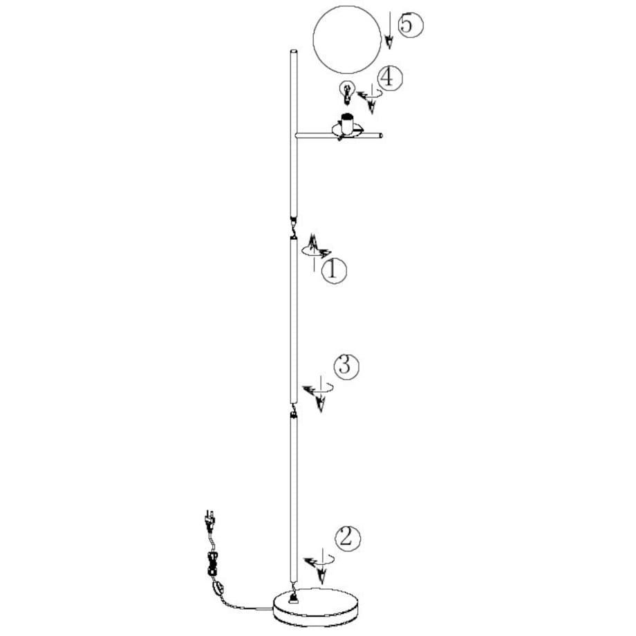 Modernistyczna LAMPA podłogowa PURE 402000108 Trio metalowa OPRAWA stojąca szklana kula mosiądz biała