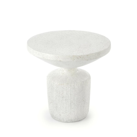 STOLIK KAWOWY Farra L biały OKRĄGŁY kompozyt tlenku magnezu
