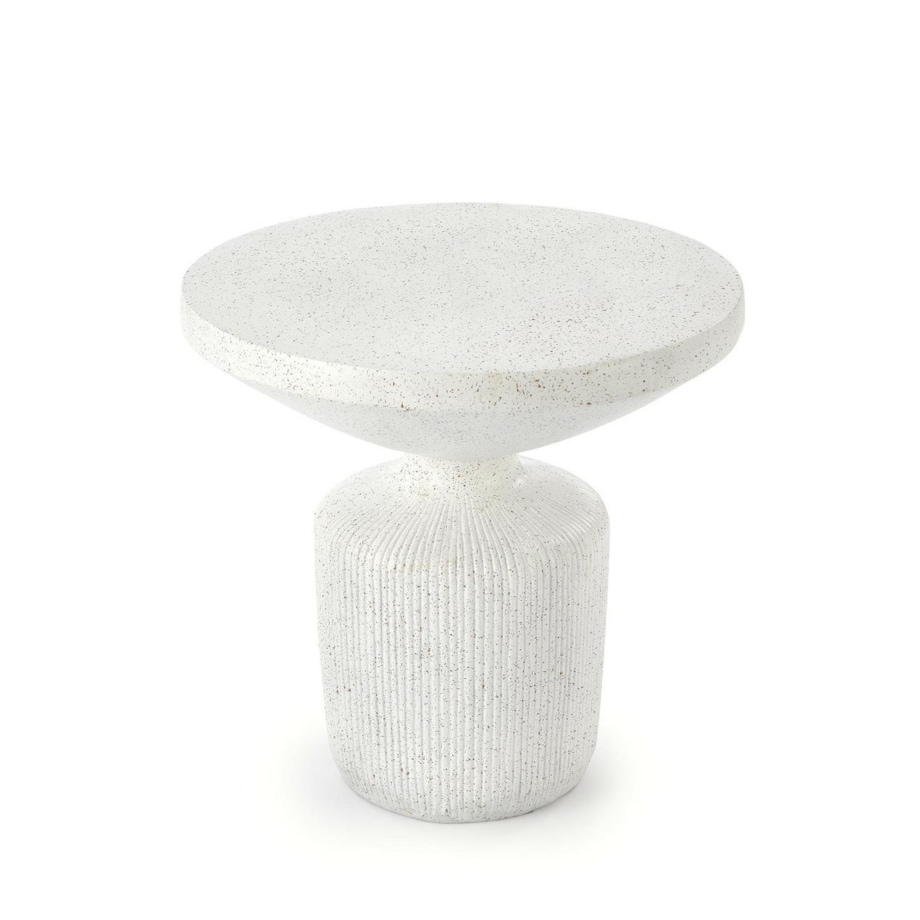 STOLIK KAWOWY Farra L biały OKRĄGŁY kompozyt tlenku magnezu