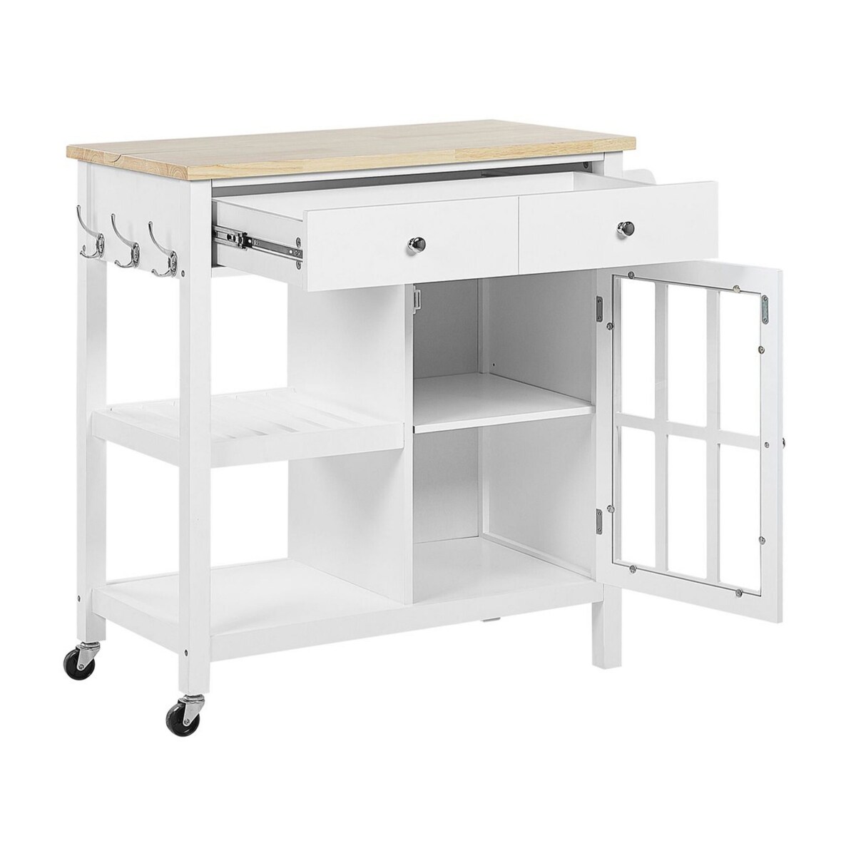 Wózek kuchenny 2 szuflady biały GENOA