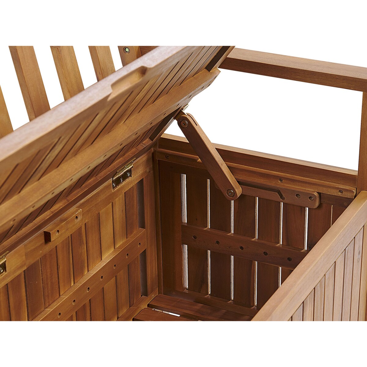 Ławka ogrodowa drewniana 120 cm czerwona poduszka SOVANA