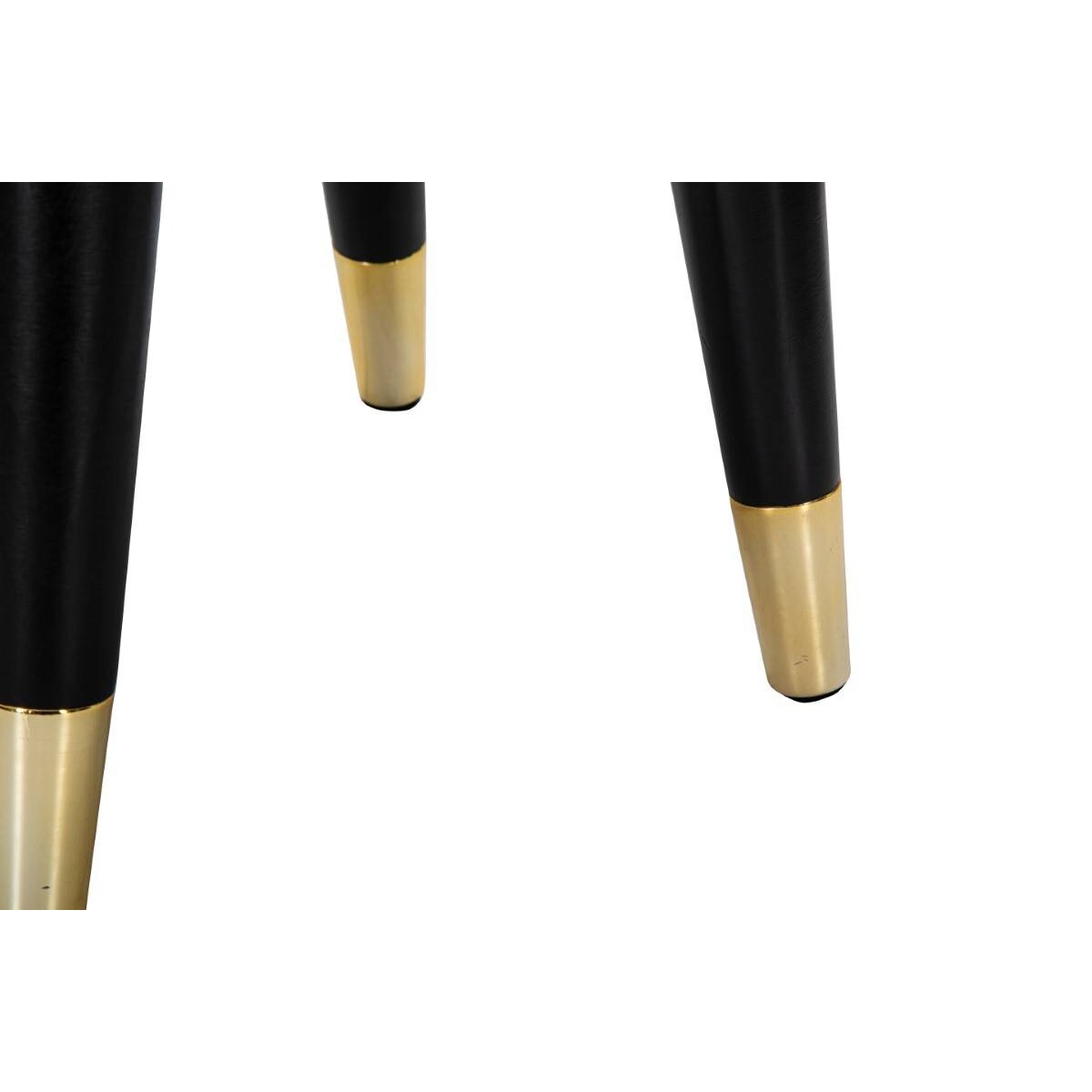 Welurowy miękki taboret ze złotym zdobieniem, 35 x 40,5 cm