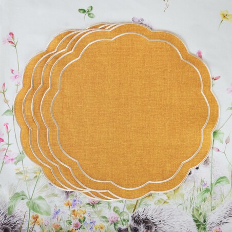 Haftowane podkładki Yellow Petali - 6 sztuk
