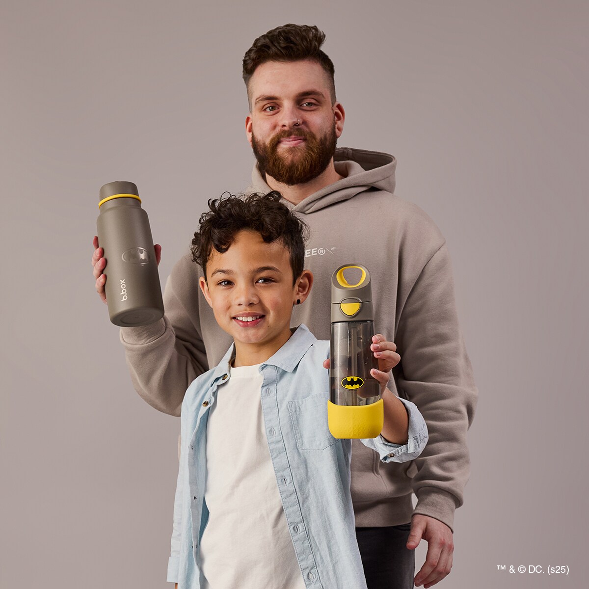 Batman Bidon ze słomką dla dziecka do szkoły - butelka na wodę tritanowa 600 ml b.box