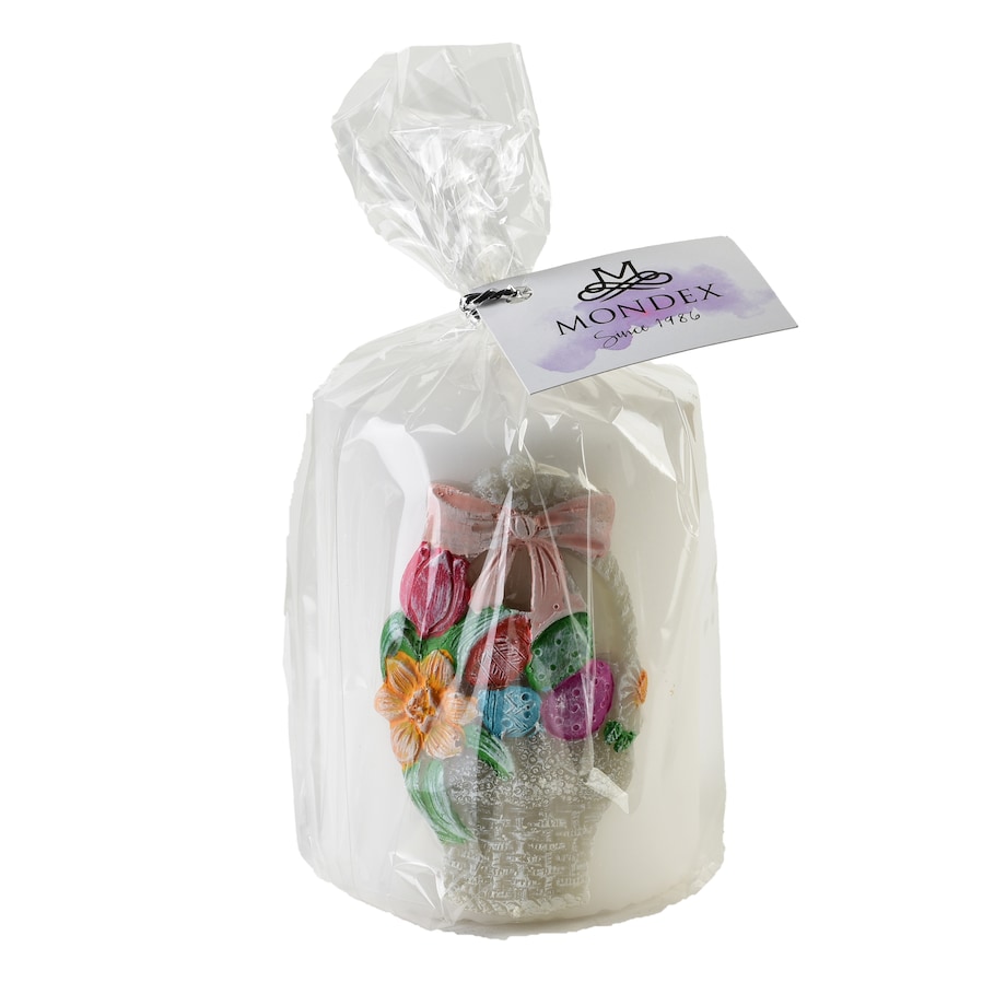 Świeca KOSZYCZEK walec mały 7x10cm biała