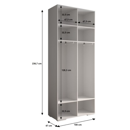 Garderoba do przedpokoju INOVA 2 Z18 kaszmir+czarny+manila02