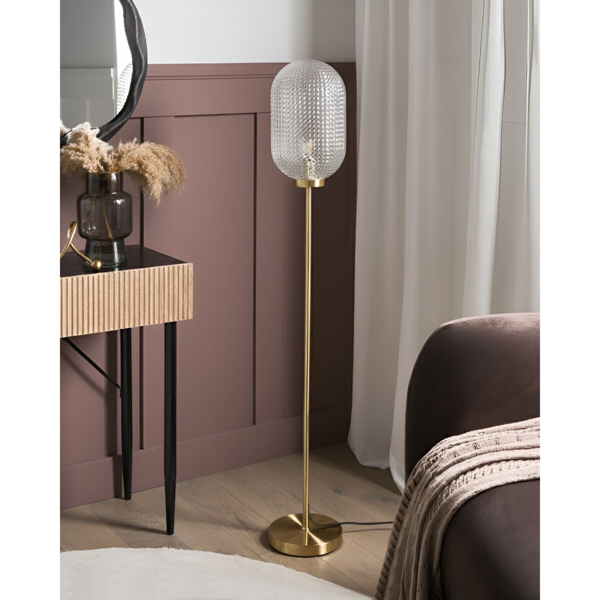 Lampa podłogowa PORTERO Metal Złoty