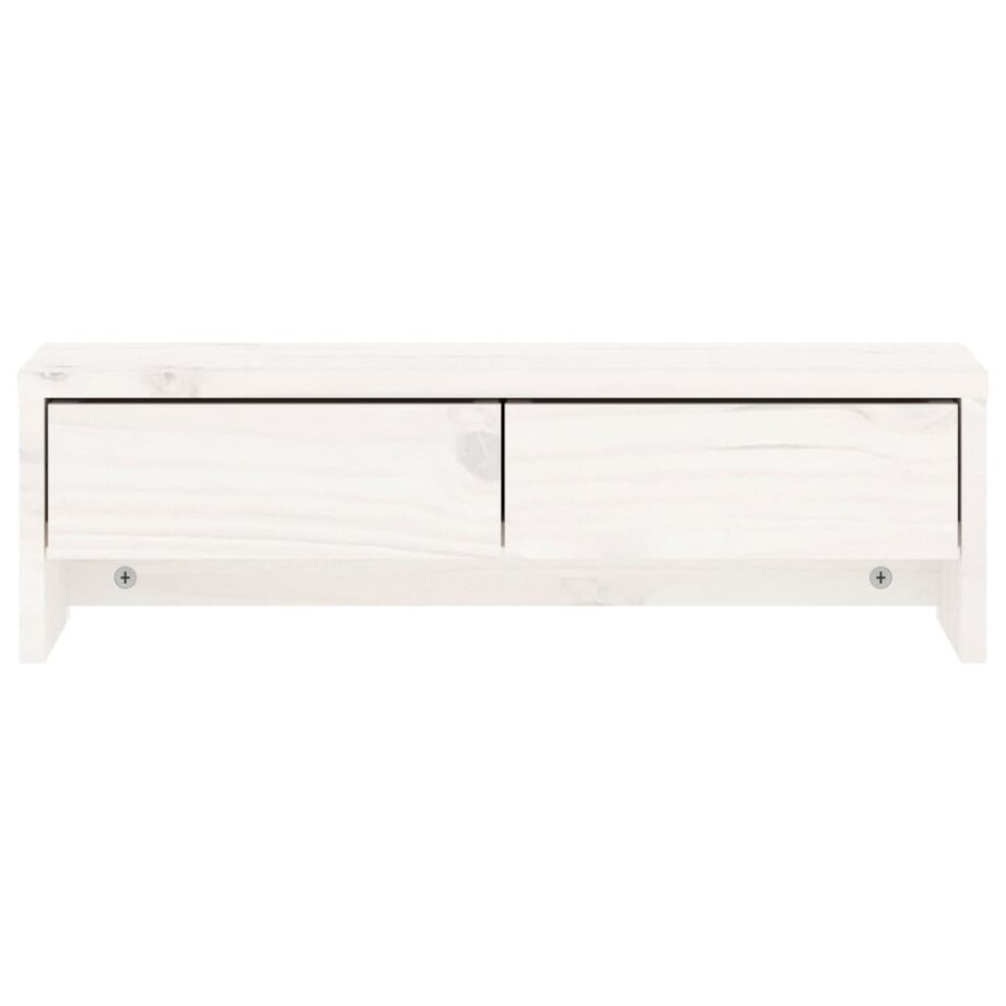 vidaXL Podstawka na monitor, biała, 50x27x15 cm, lite drewno sosnowe