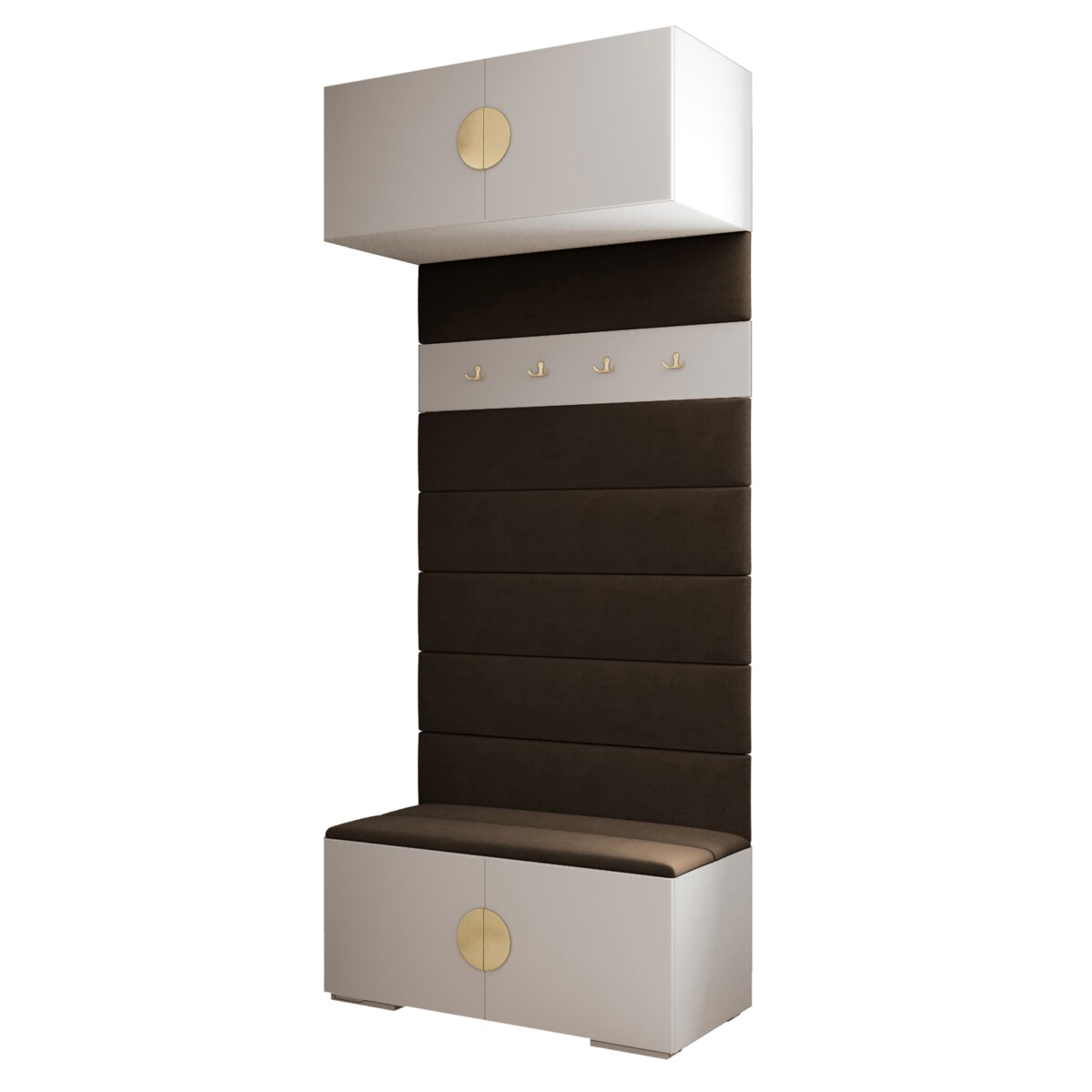 Garderoba do przedpokoju INOVA 4 biały+złoty+manila04