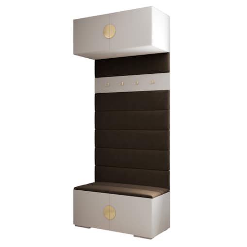 Garderoba do przedpokoju INOVA 4 biały+złoty+manila04