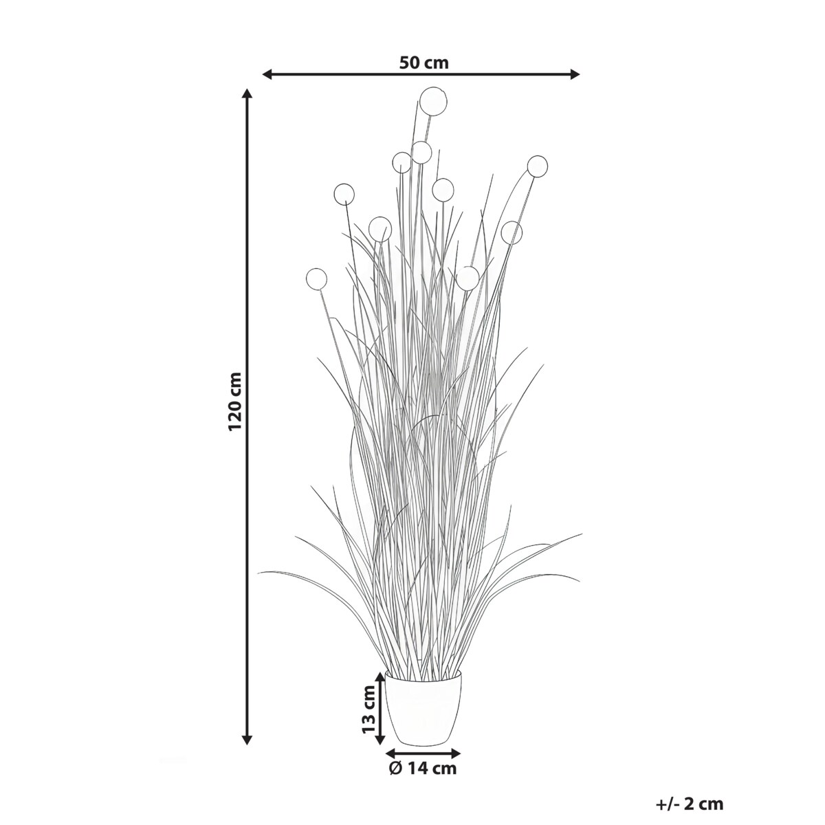 Sztuczna roślina POMPOM GRASS 120 cm Zielony