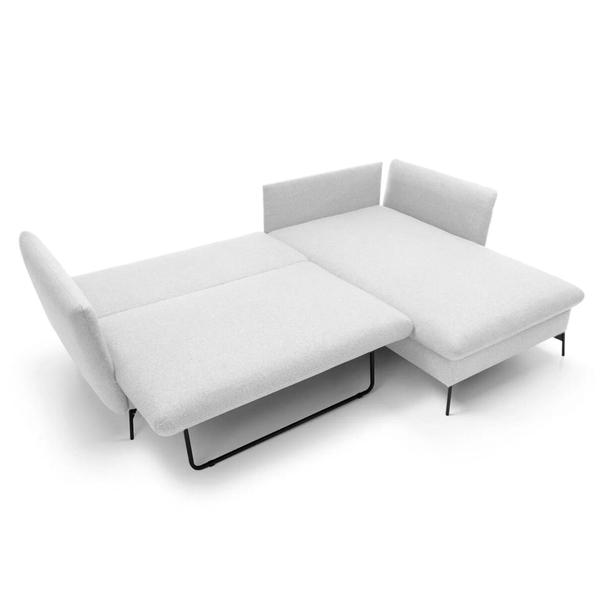 Narożnik z funkcją spania LINDA jasny szary prawy/lewy