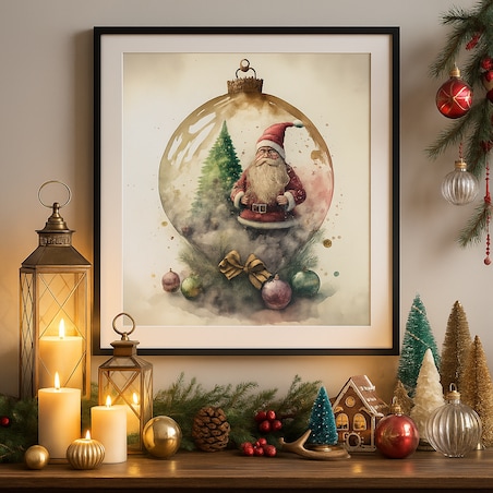 Plakat Bombka z Mikołajem 50cm x 70cm