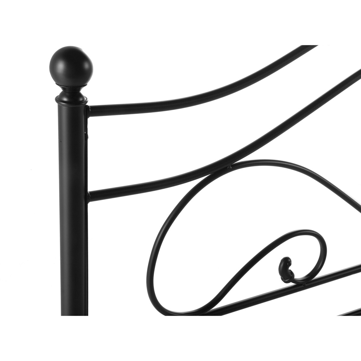 Łóżko metalowe 140 x 200 cm czarne LYRA