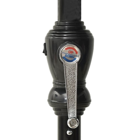 vidaXL Parasol ogrodowy z LED i stalowym słupkiem, czarny, 2x3 m