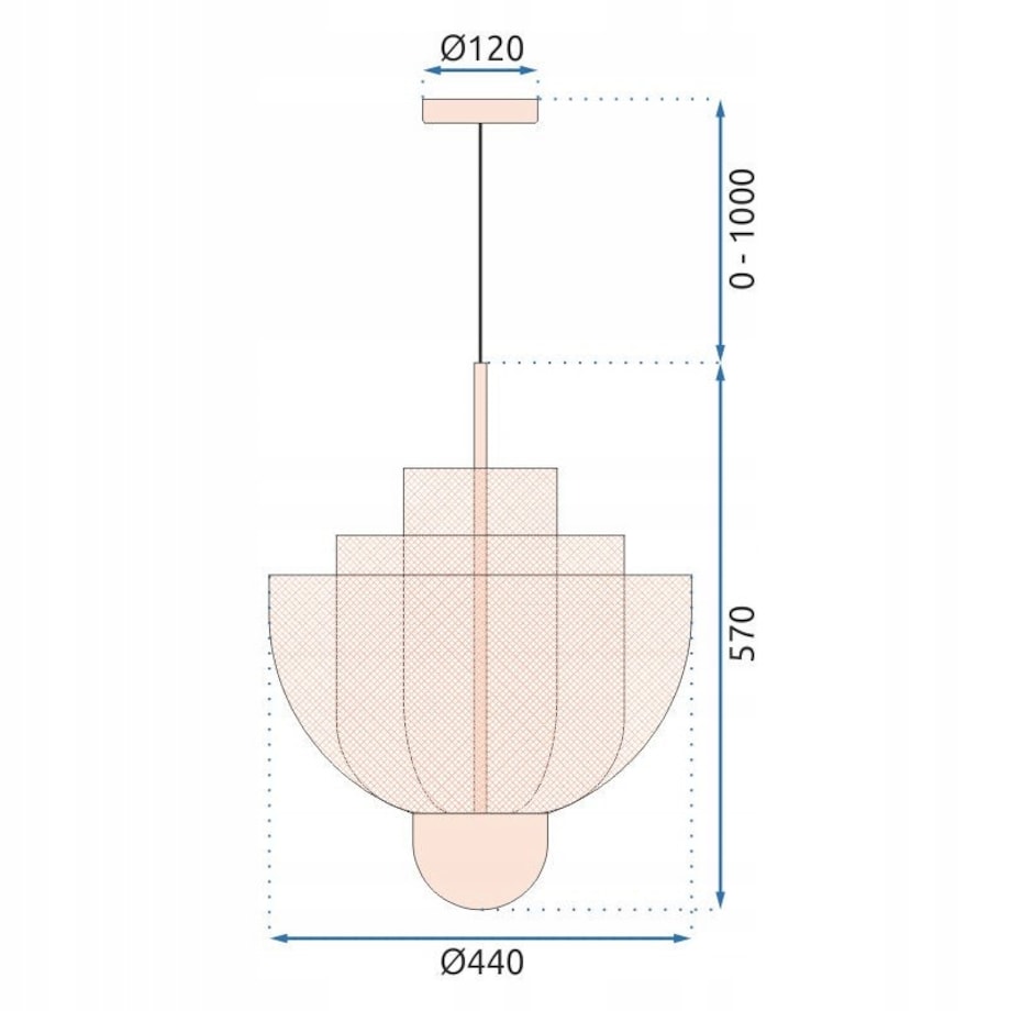 Lampa Sufitowa Wisząca Led Ażutowa Rose Gold