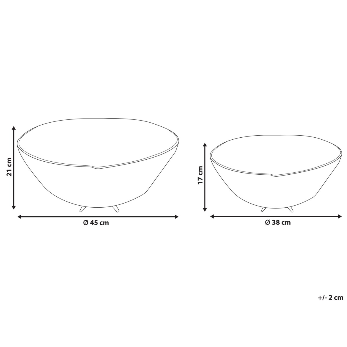 Zestaw 2 mis dekoracyjnych KRUKUT Metal Czarny
