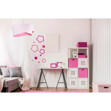 Lampa wisząca GEMSTONE WHITE biała/różowa