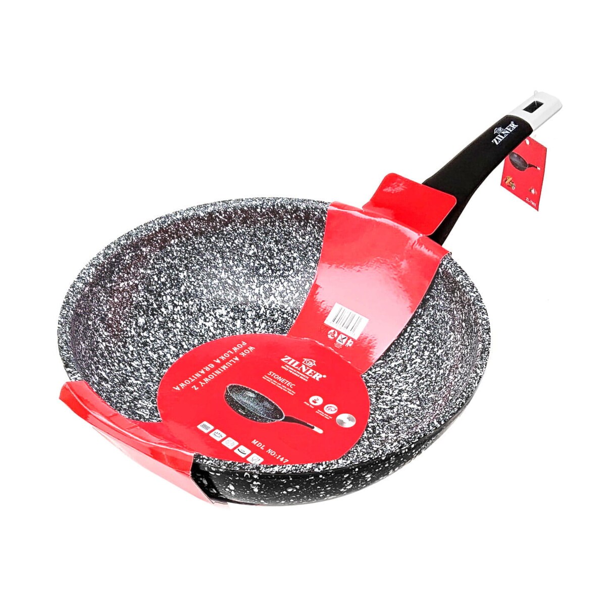 Patelnia głęboka marmurowo ceramiczna wok NON-STICK 28 cm indukcja ZILNER