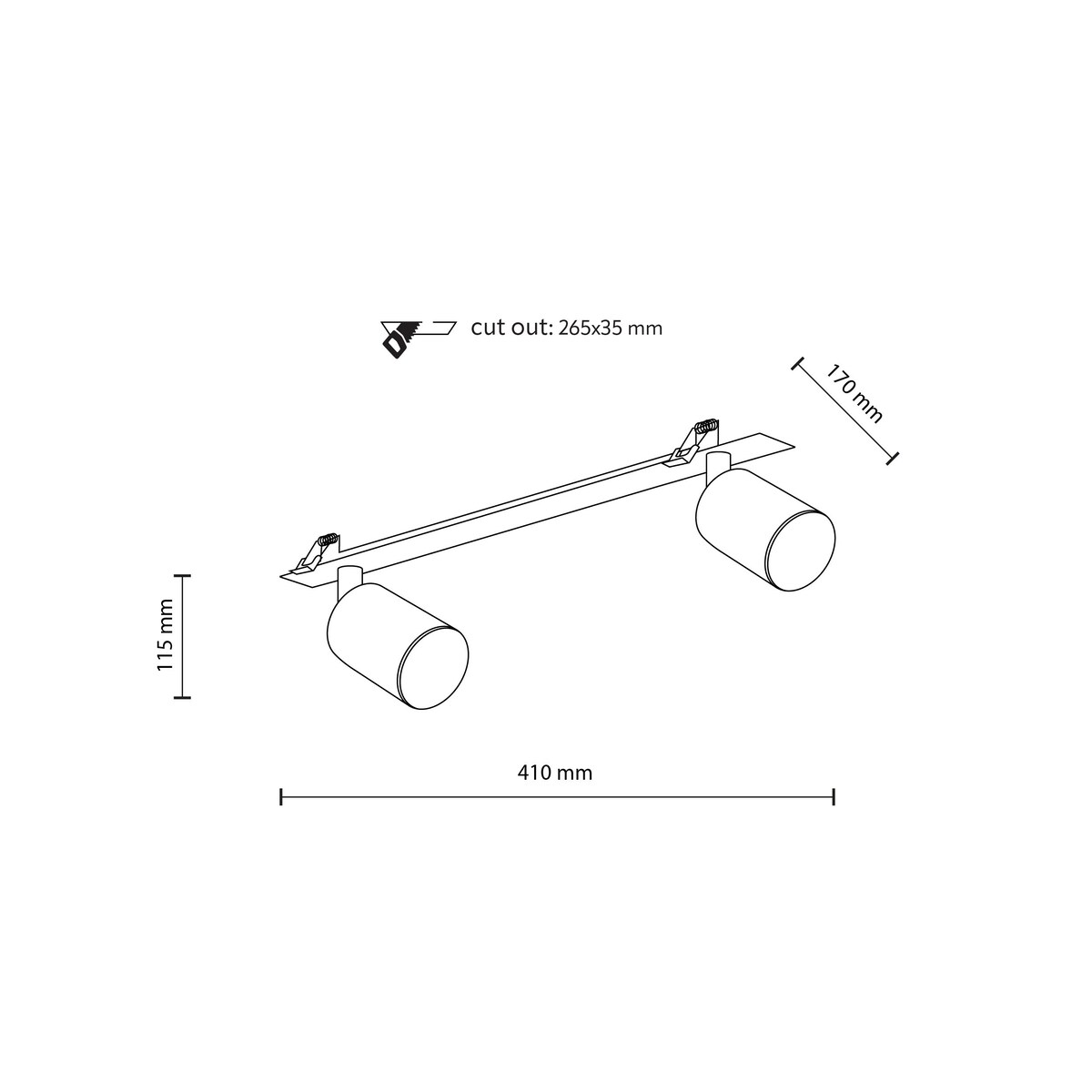 Lampa podtynkowa spot NEX WHITE 10803 TK Lighting biała 2xGU10 ruchomy reflektor sufitowy metalowy