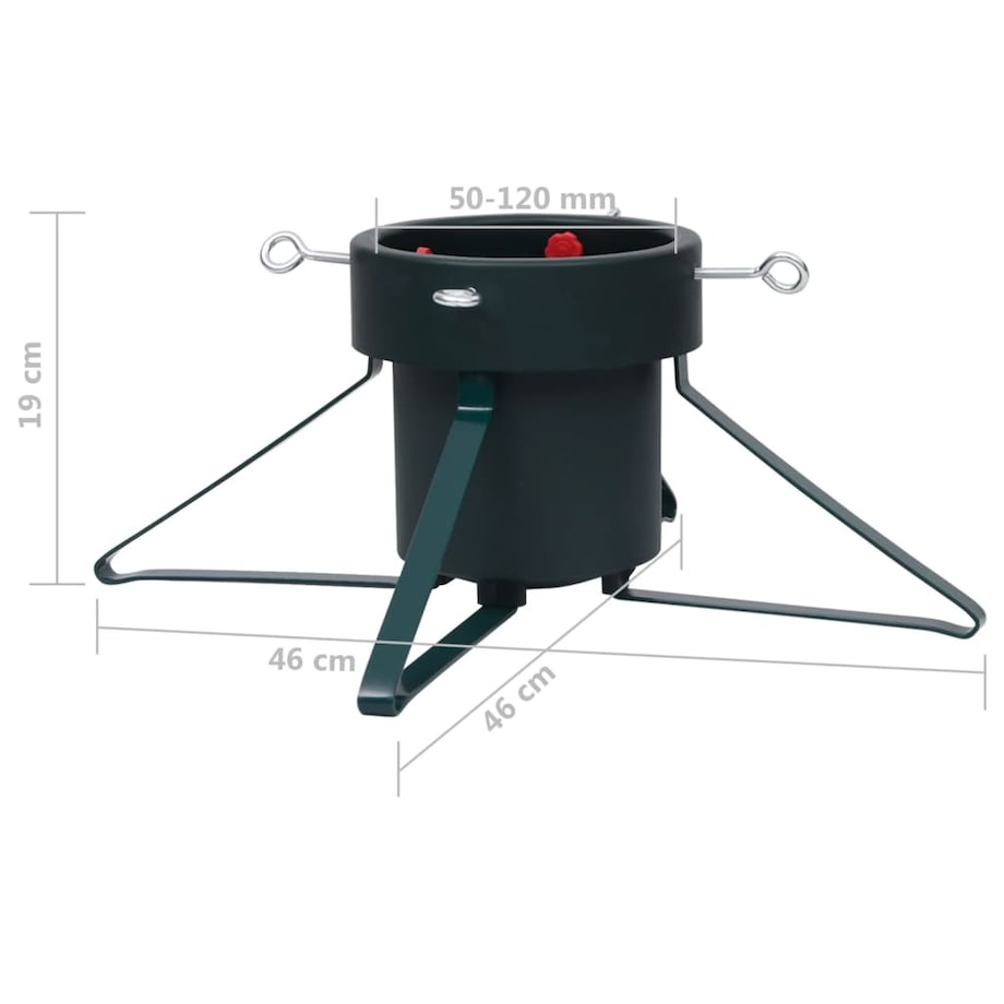 vidaXL Stojak pod choinkę, czarny, 46x46x19 cm