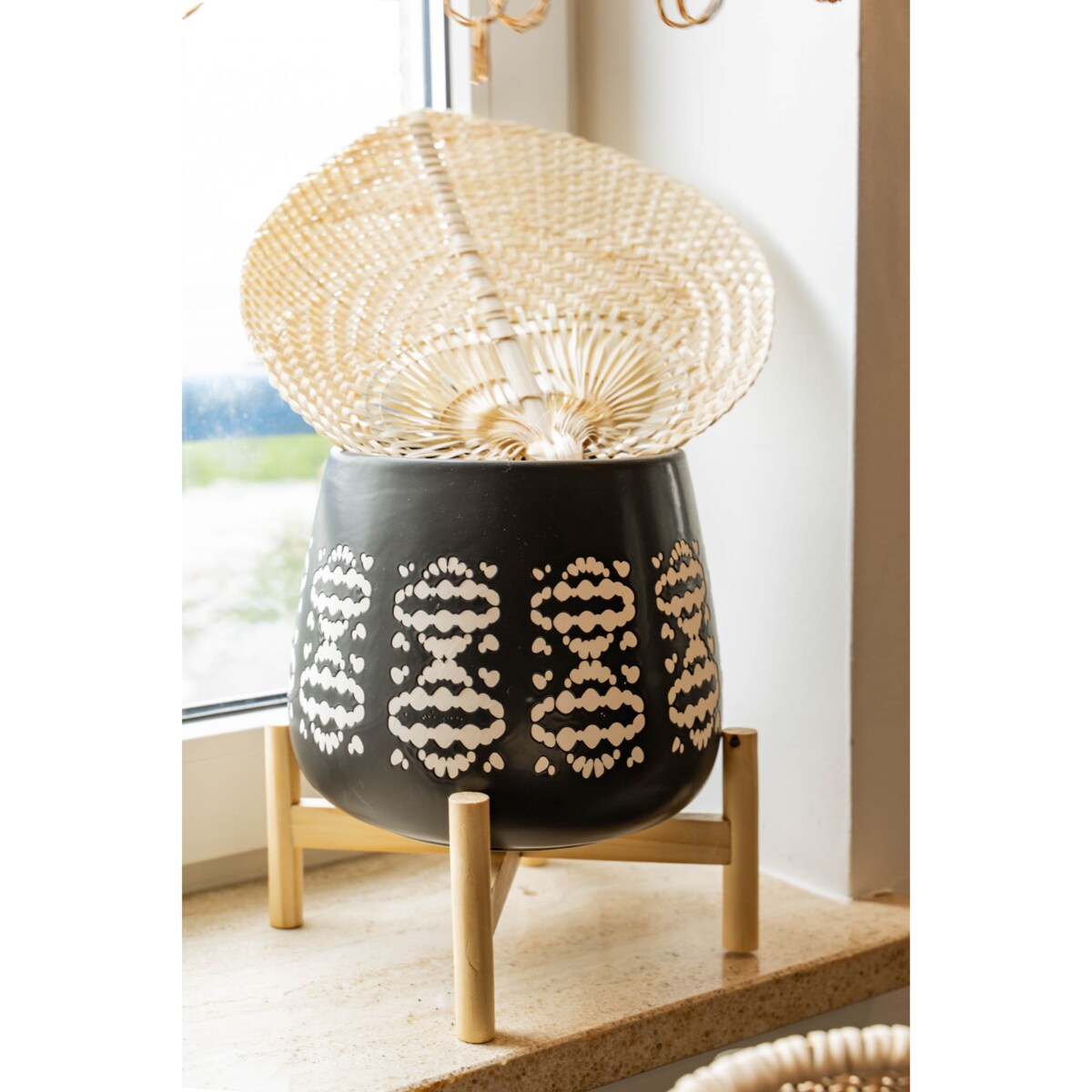 Dekoracja ścienna FOLK, wachlarz z bambusa