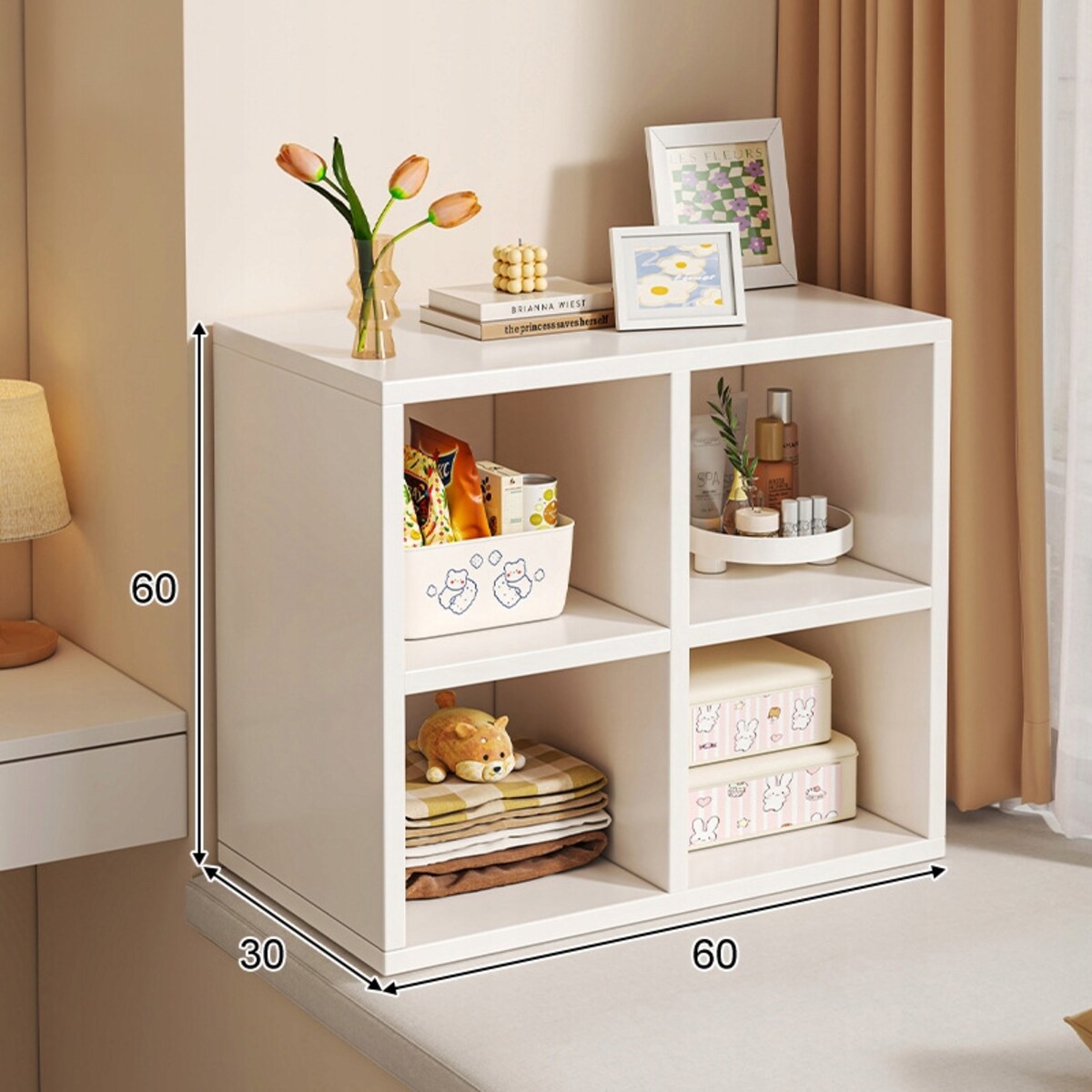 Otwarty stojący regał modułowy biały półka szafka komoda loft skandynawski