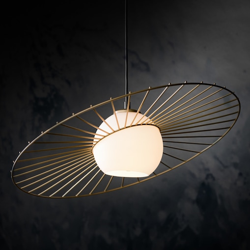 Modernistyczna LAMPA wisząca SOL 32037 Sigma metalowa OPRAWA druciana ZWIS szklana kula ball czarna biała złota