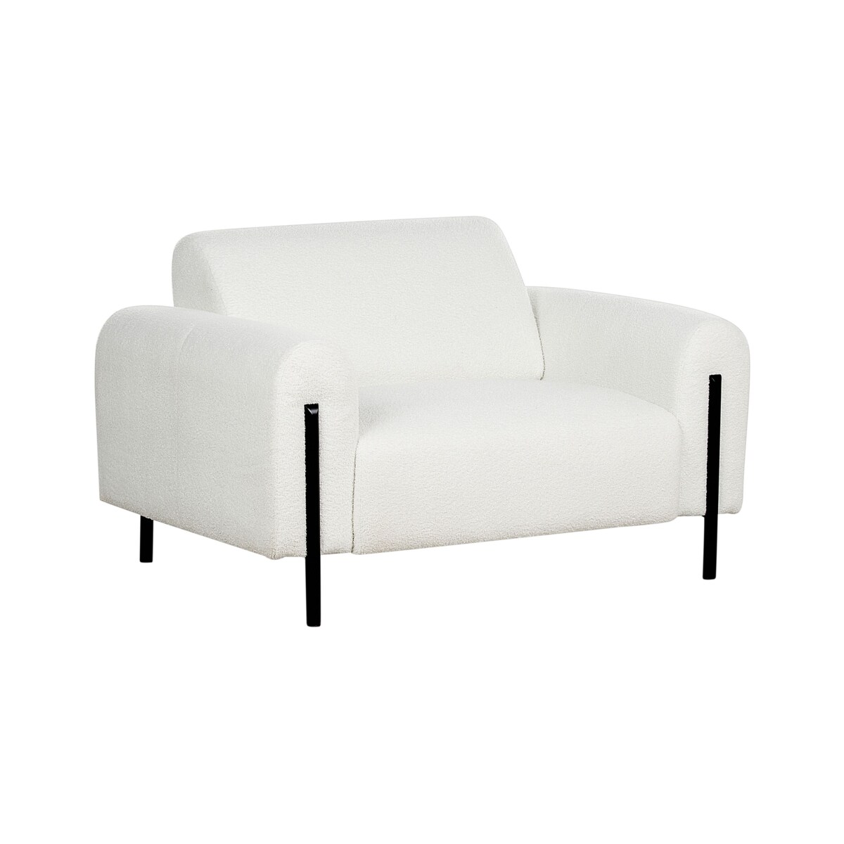 Fotel boucle biały ASKIM