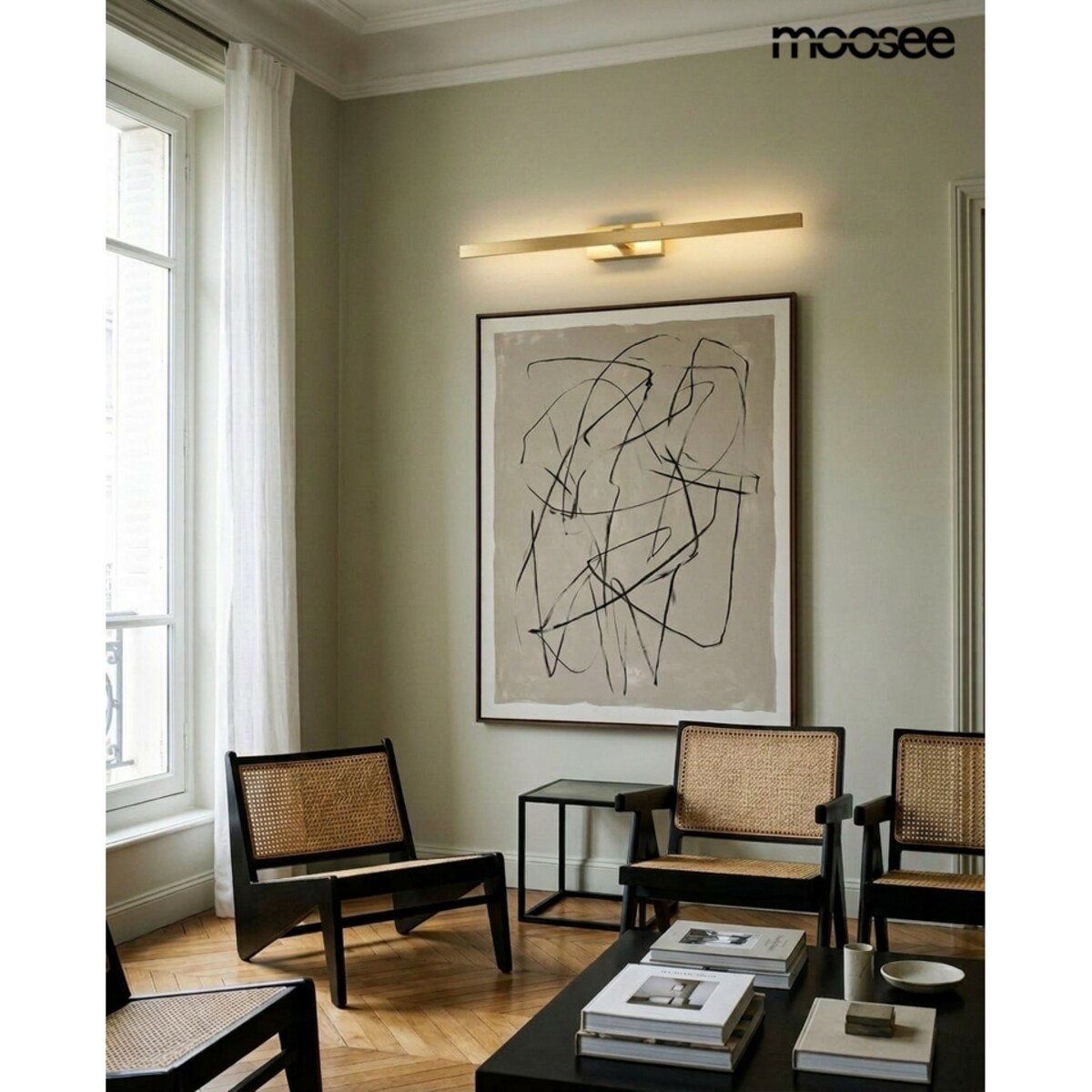 MOOSEE lampa ścienna LINE LED złota