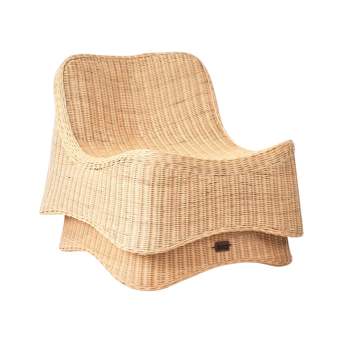 Fotel ogrodowy z otomaną AIGANI Rattan Naturalny