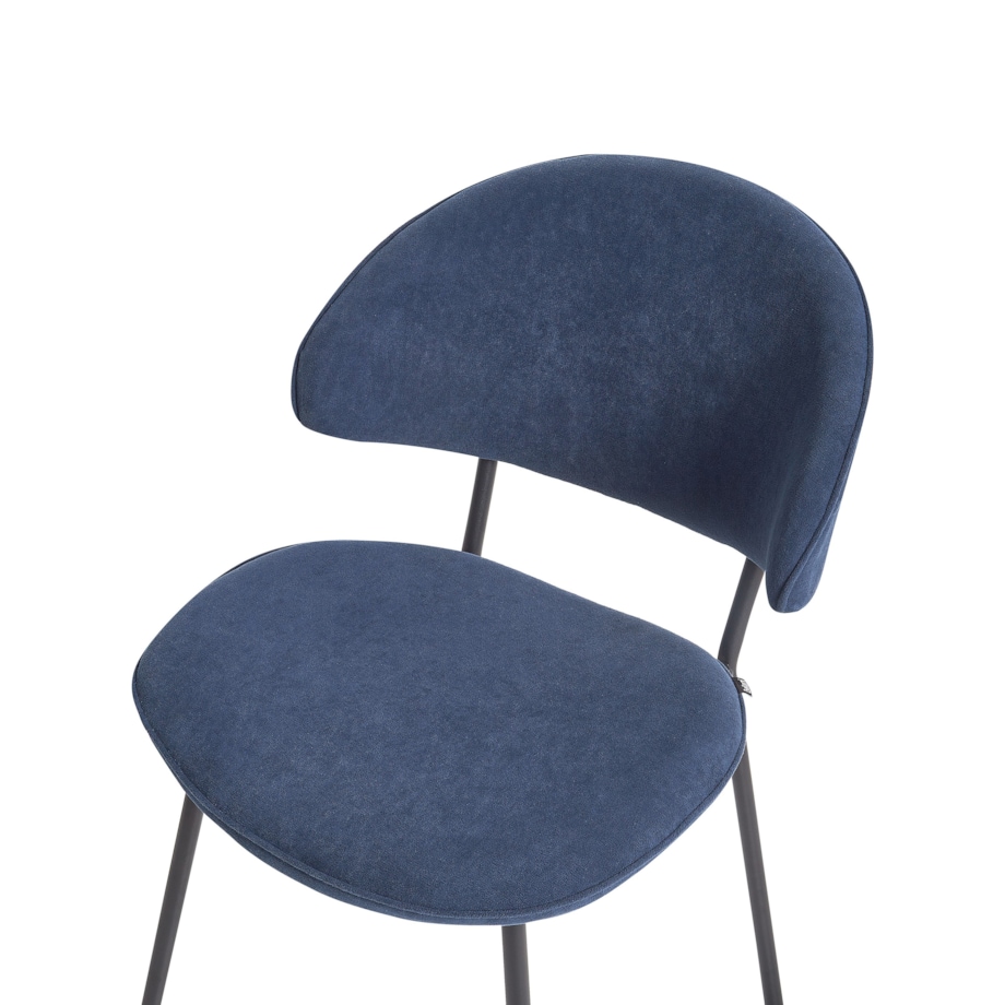 Krzesło do jadalni Zestaw 2 Tkanina Ciemnoniebieski KIANA