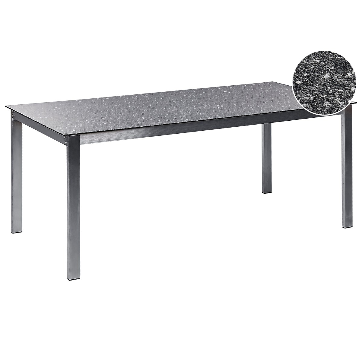 Stół ogrodowy COSOLETO 180 cm 90 cm Szkło Czarny