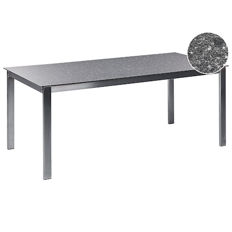 Stół ogrodowy COSOLETO 180 cm 90 cm Szkło Czarny