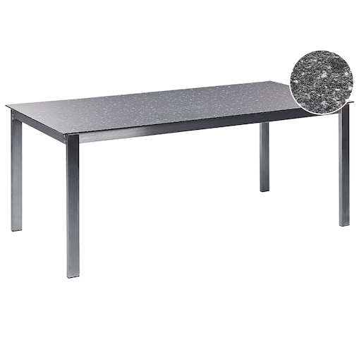 Stół ogrodowy COSOLETO 180 cm 90 cm Szkło Czarny