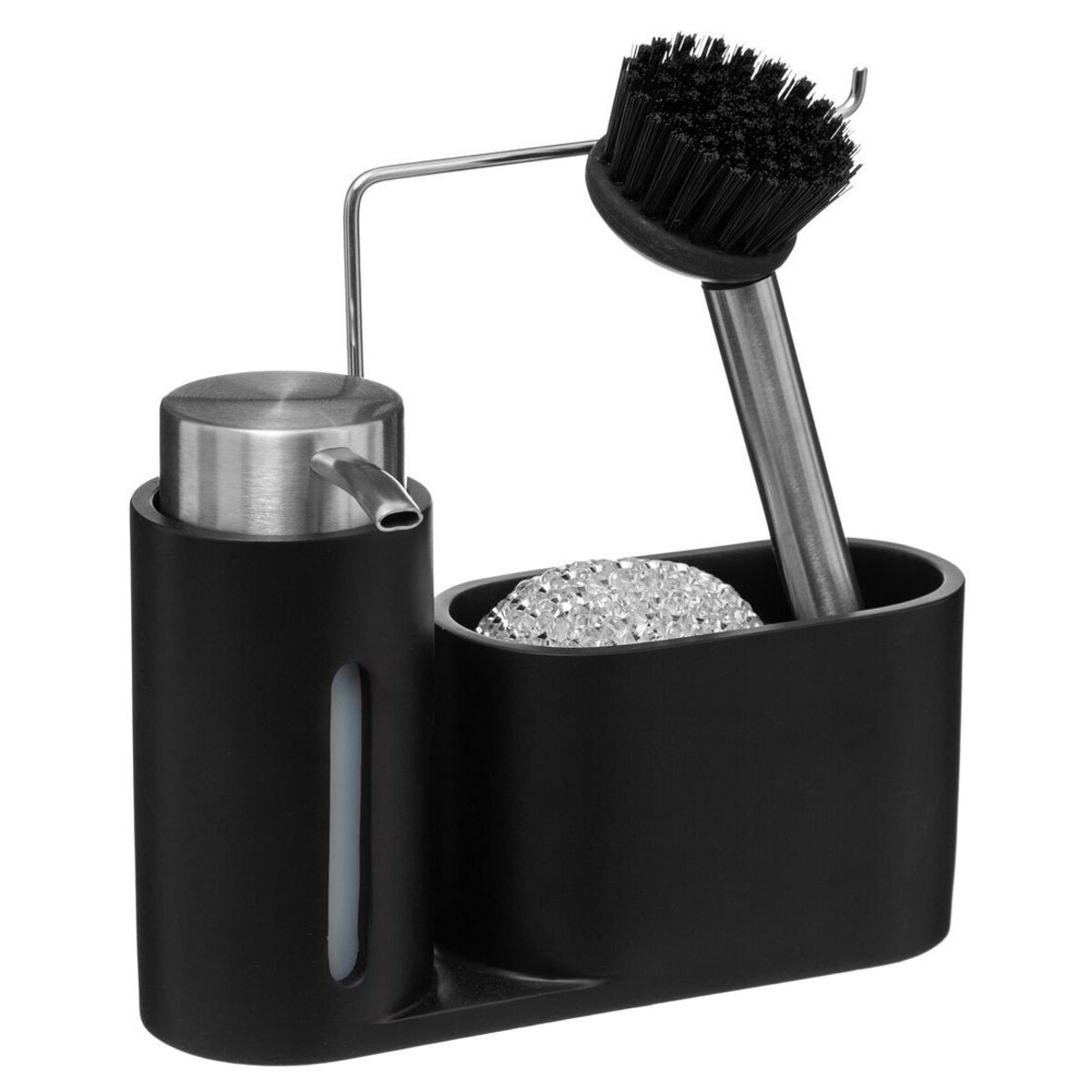 Dozownik na płyn do naczyń + szczotka + druciak