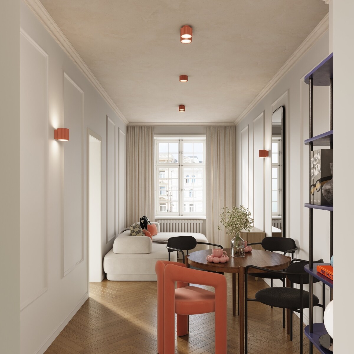 Plafon AURA 1 brzoskwiniowy Gx53