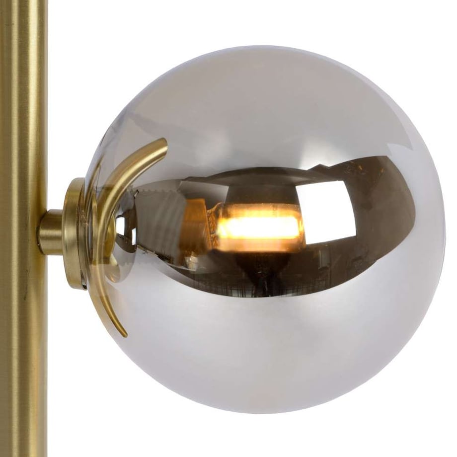 Stojąca LAMPA stołowa TYCHO 45574/02/02 Lucide loftowa LAMPKA szklane kule przydymione mosiądz