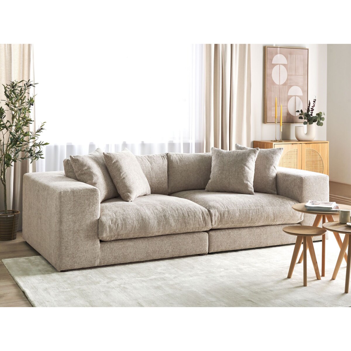 Sofa GLORVIKA II Beżowoszary dla 3 osób