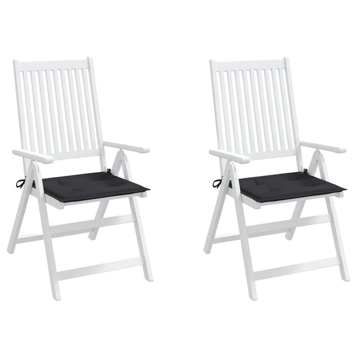 vidaXL Poduszki na krzesła ogrodowe, 2 szt., czarne, 40x40x4 cm