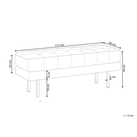 Ławka welurowa beżowa ROSEVILLE