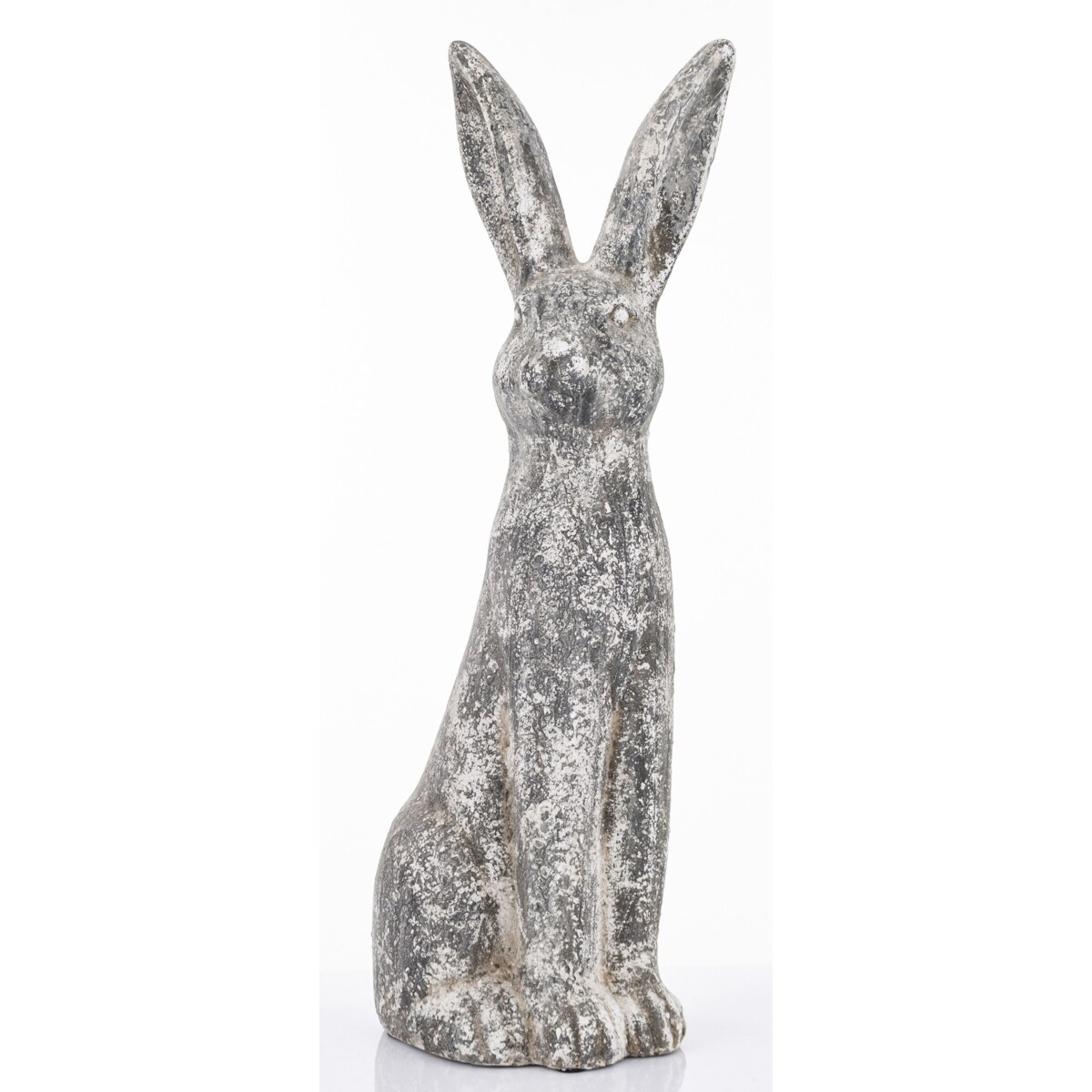 Dekoracja - cementowy szary królik wysoki 67x22x19 cm LEPORO-2 duży