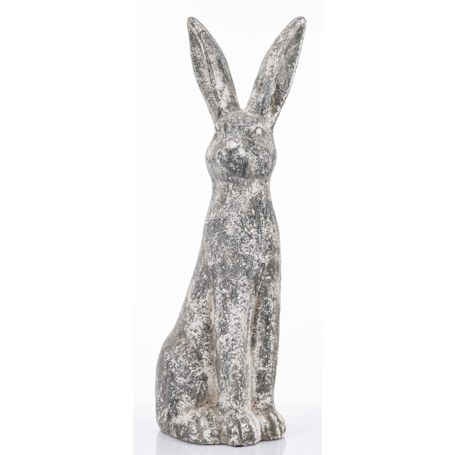 Dekoracja - cementowy szary królik wysoki 67x22x19 cm LEPORO-2 duży