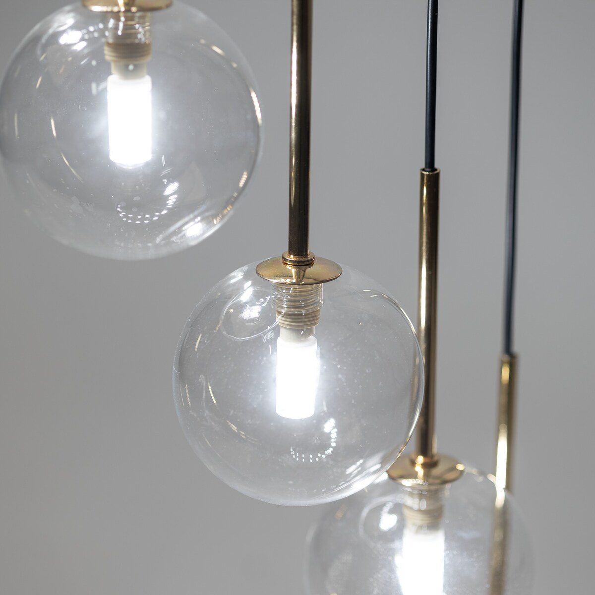 Lampa wisząca AURORA Transparent TK Lighting 10182 szklany klosz 50 cm G9 czarno-złota nowoczesna do salonu jadalni